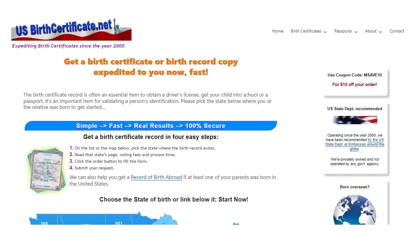 Birth Certificate Record Quick and Easy sent to you directly from the ...